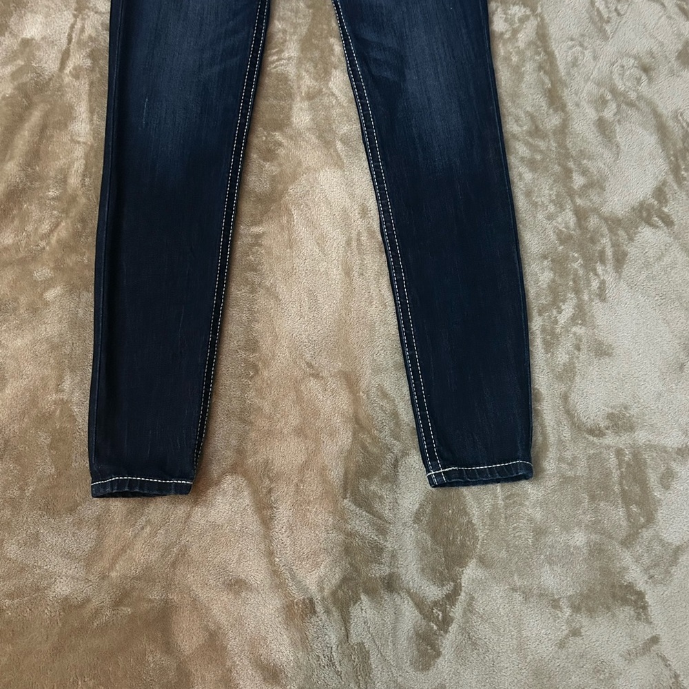 Express Stella Low rise Legging Jeans 0R Dark Wash Stretch - Picture 2 of 11